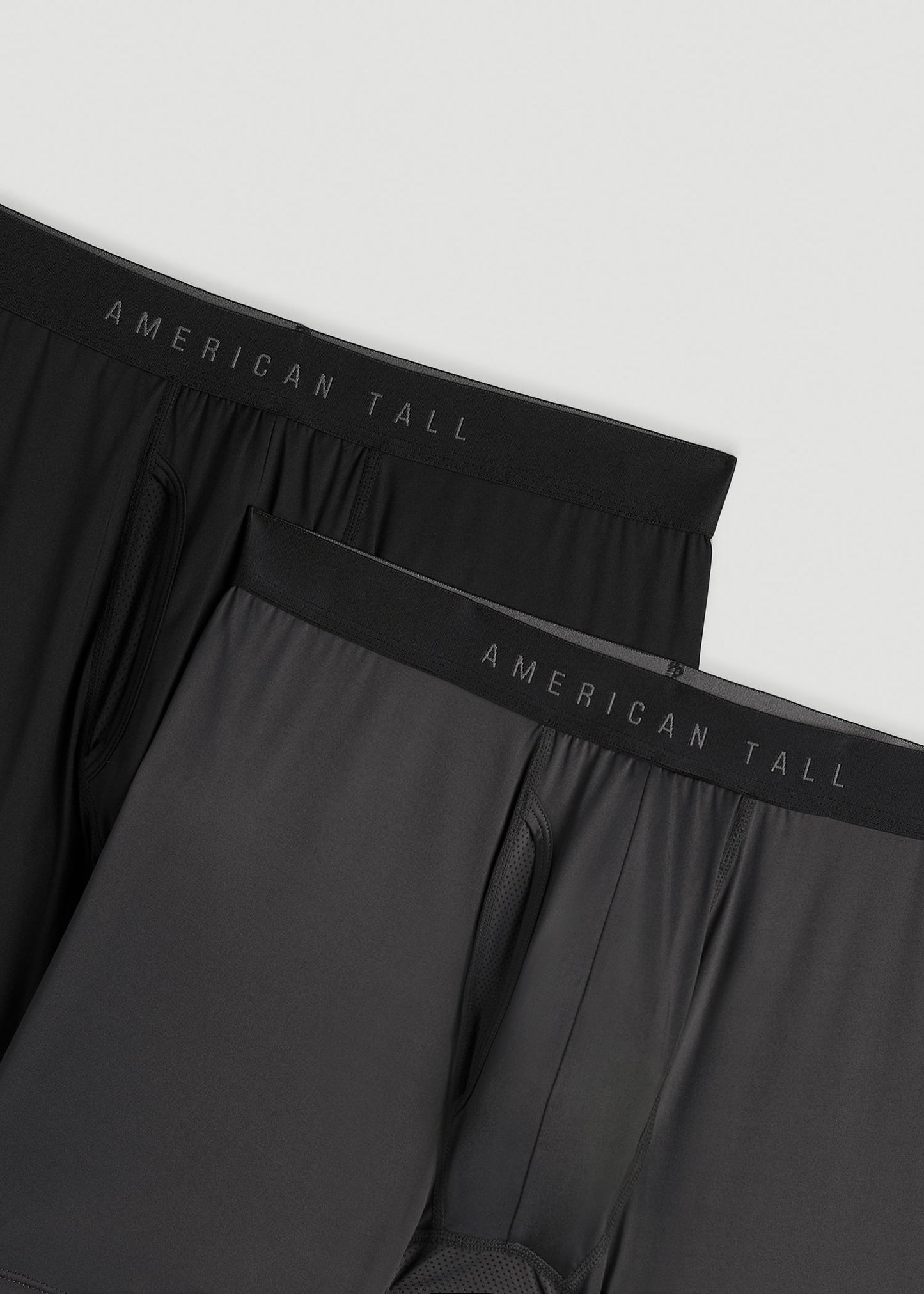 2-Pack A.T. Performance Boxer Briefs for Tall Men in Black & Charcoal Rinse