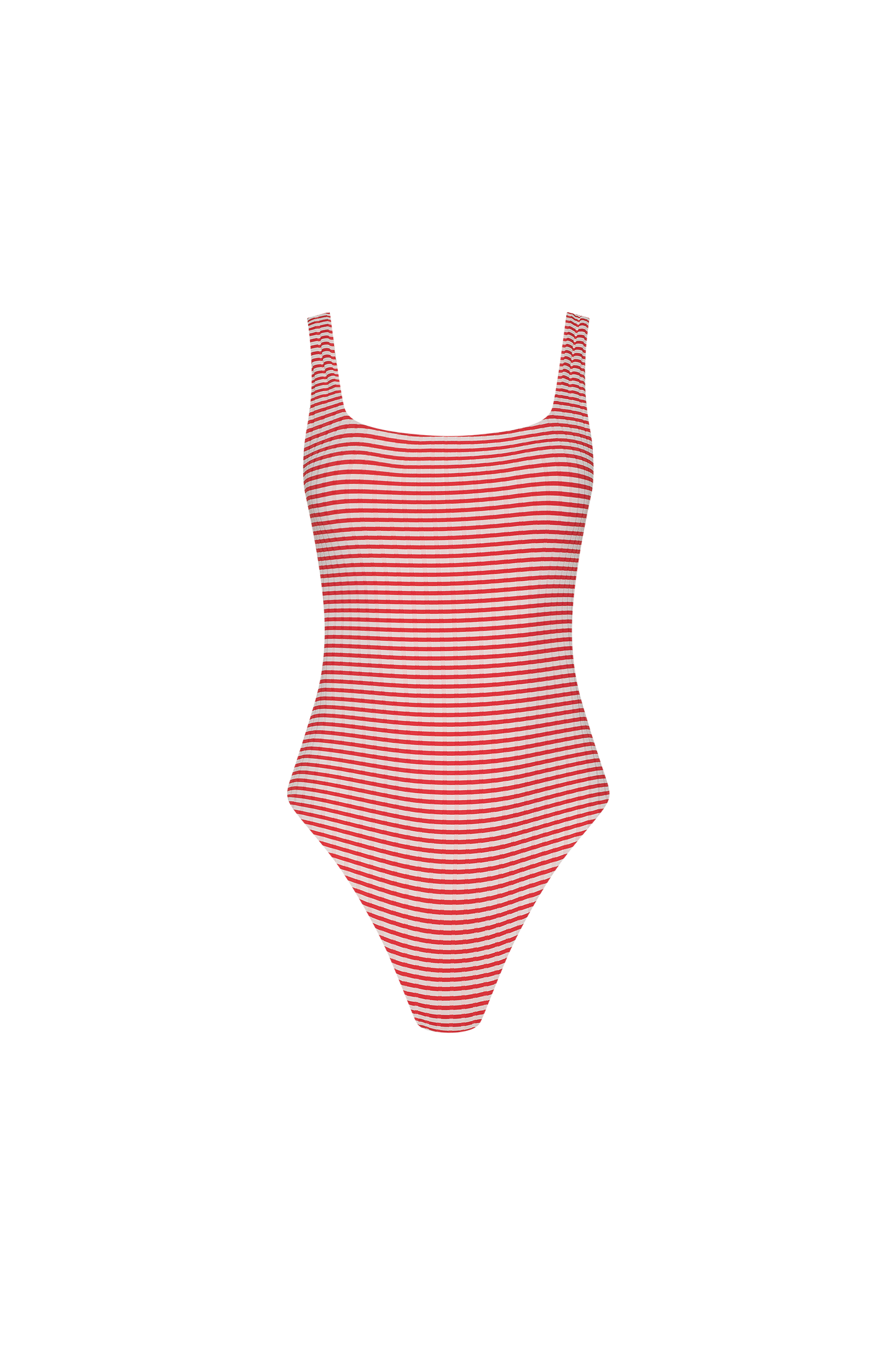 Square Neck One Piece | Cayenne Stripe