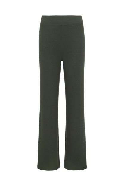 Slinky Rib Streamline Pant | Darkest Olive