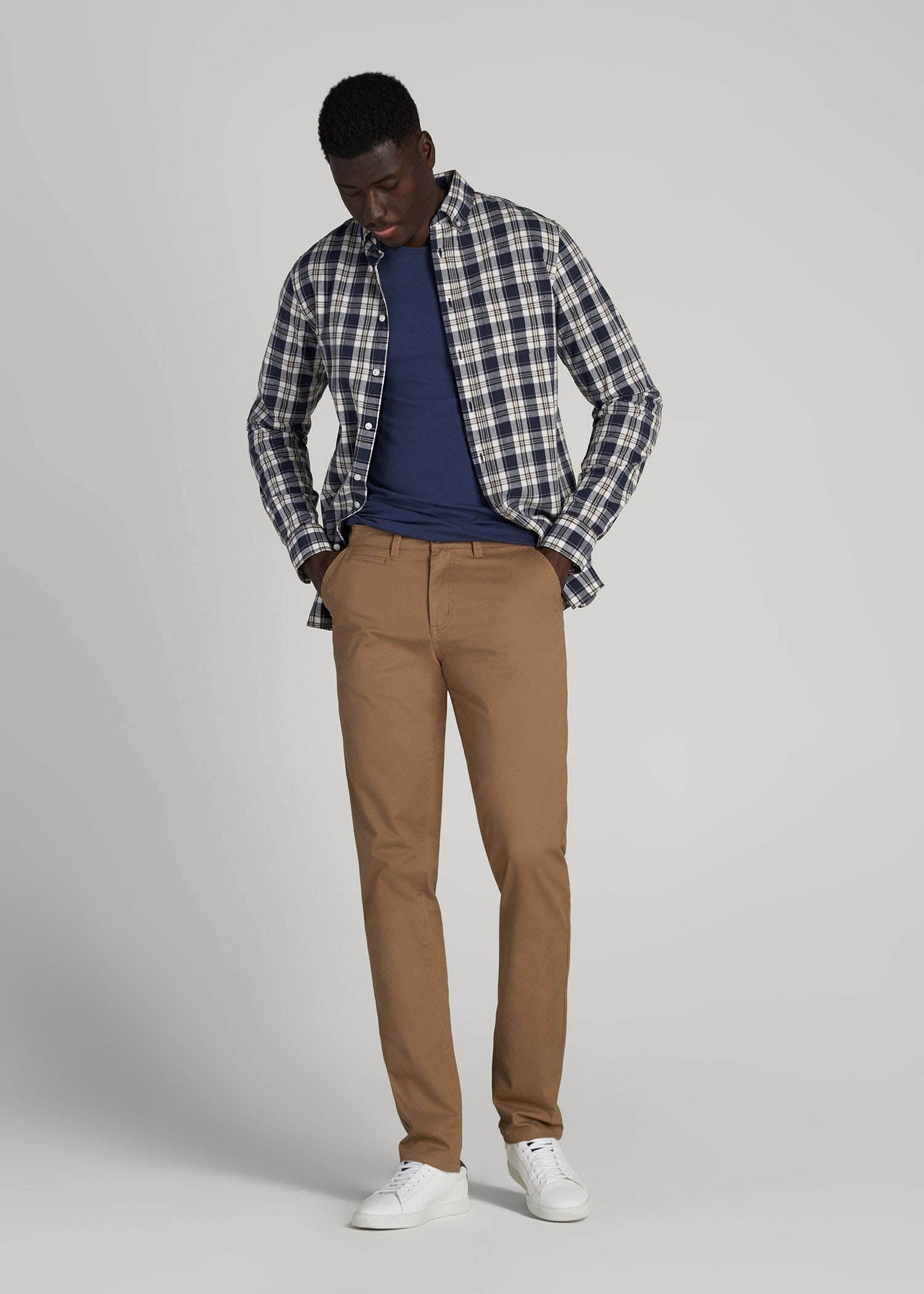 Carman TAPERED Chinos for Tall Men in Russet Brown