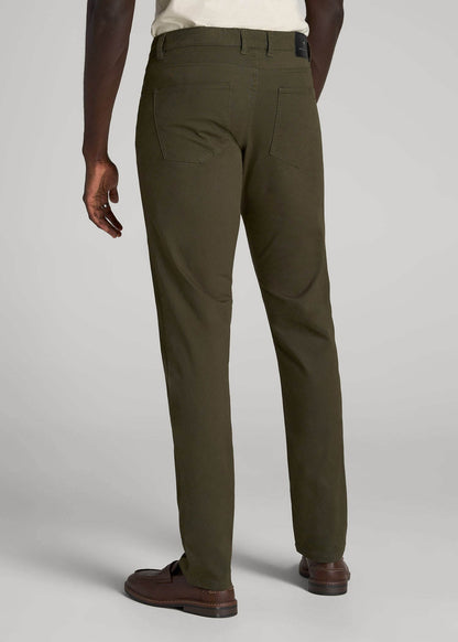 Carman TAPERED Fit Five Pocket Pants for Tall Men in Camo Green