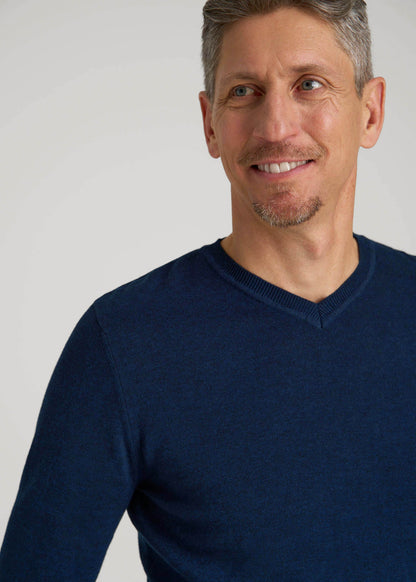 Everyday V-Neck Sweater for Tall Men in Patriot Blue