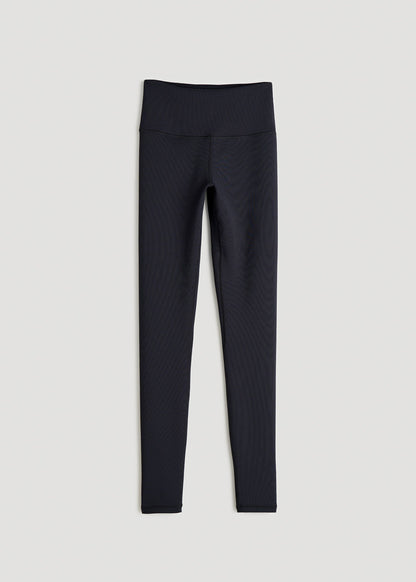 Balance High-Rise Leggings for Tall Women in Ribbed Black