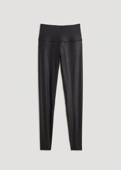 Balance High-Rise Leggings for Tall Women in Black Shine