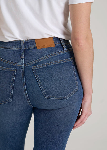 Chloe High Rise Flare Jeans for Tall Women in Stellar Blue Wash
