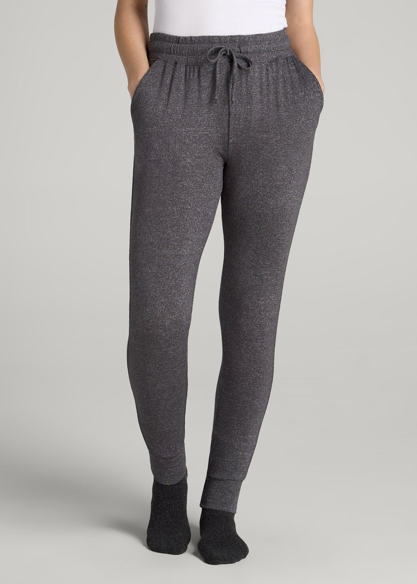 Cozy Lounge Joggers for Tall Women in Charcoal Mix