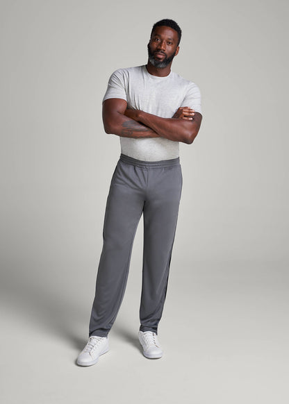 Athletic Stripe Pants for Tall Men in Grey-Black Stripe