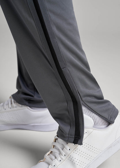 Athletic Stripe Pants for Tall Men in Grey-Black Stripe