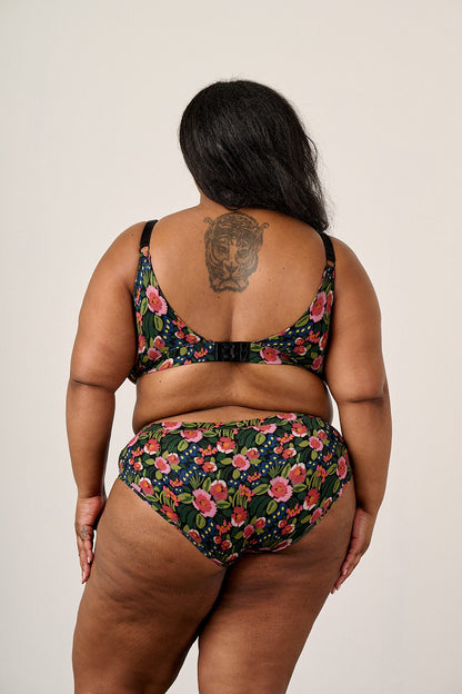 Clover - Viscose Bralette in Black Marie Print