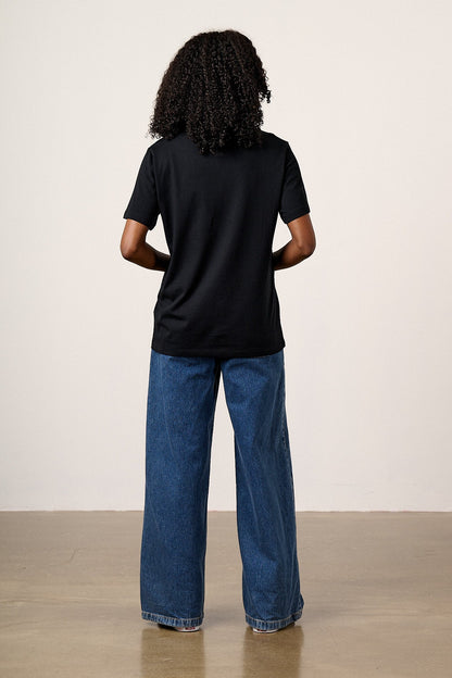 Denver - Cotton T-Shirt in Black