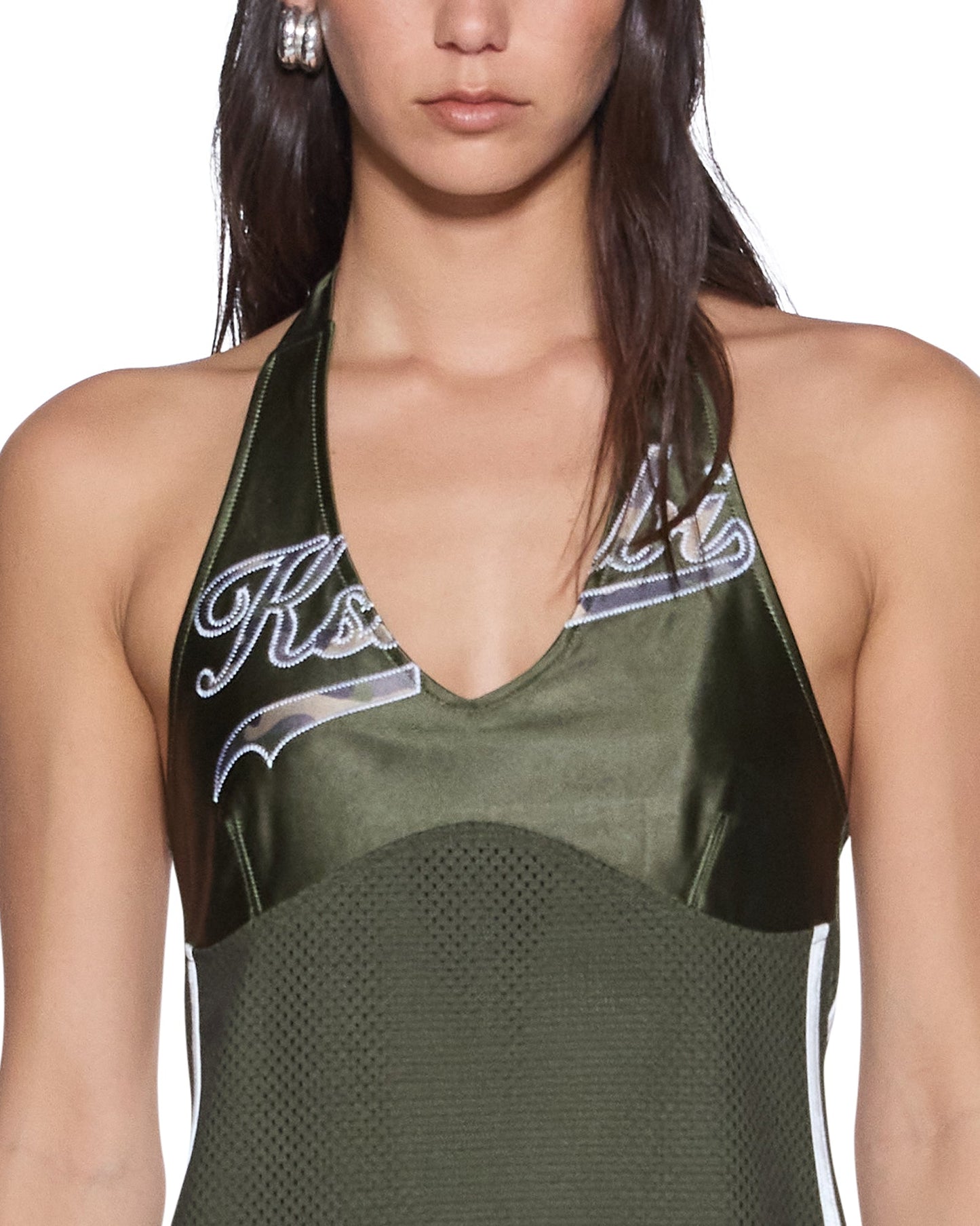 PLAYOFF HALTER DRESS HASH