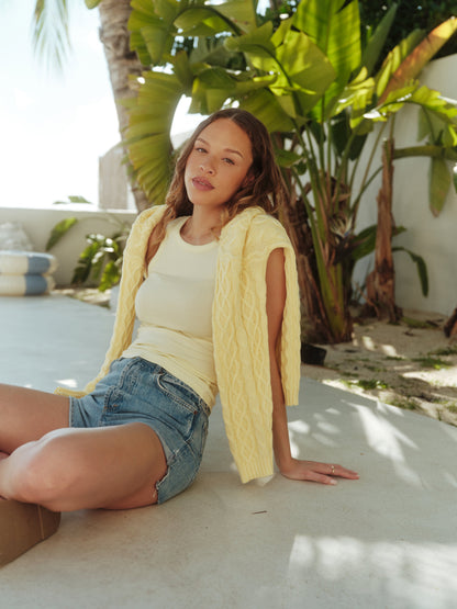 Slinky Rib Tank | Lemon