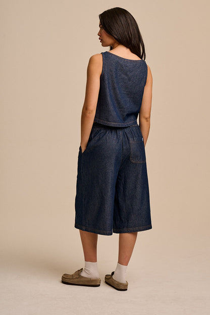 Carlos - Cotton Jort Shorts in Indigo Blue