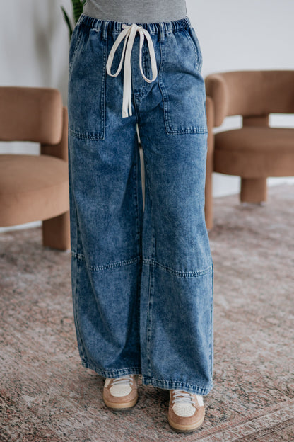 Twila Wide Leg Pants - Medium Wash