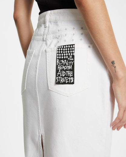 GRADUATE MIDI SKIRT BLANC