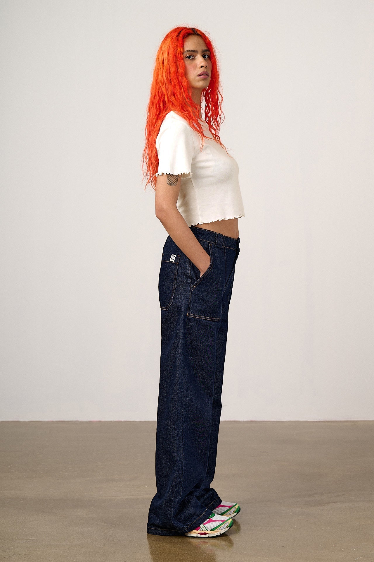 Greta - Cropped Cotton Top in Ecru