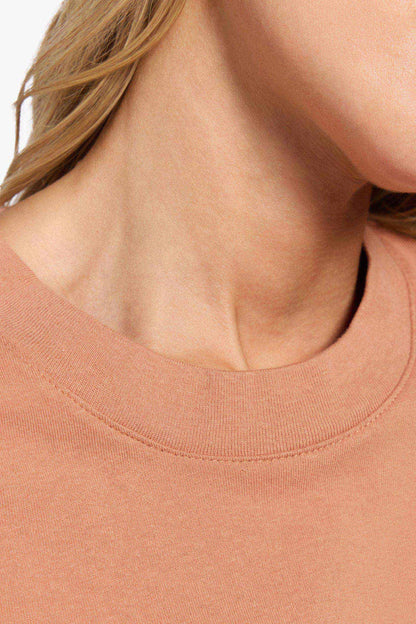 Vintage Cotton Cropped Tee | Clay