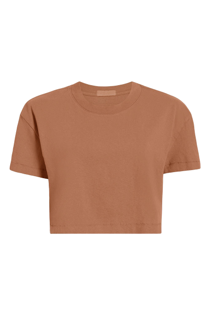 Vintage Cotton Cropped Tee | Clay