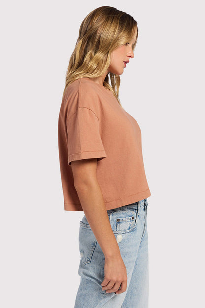 Vintage Cotton Cropped Tee | Clay