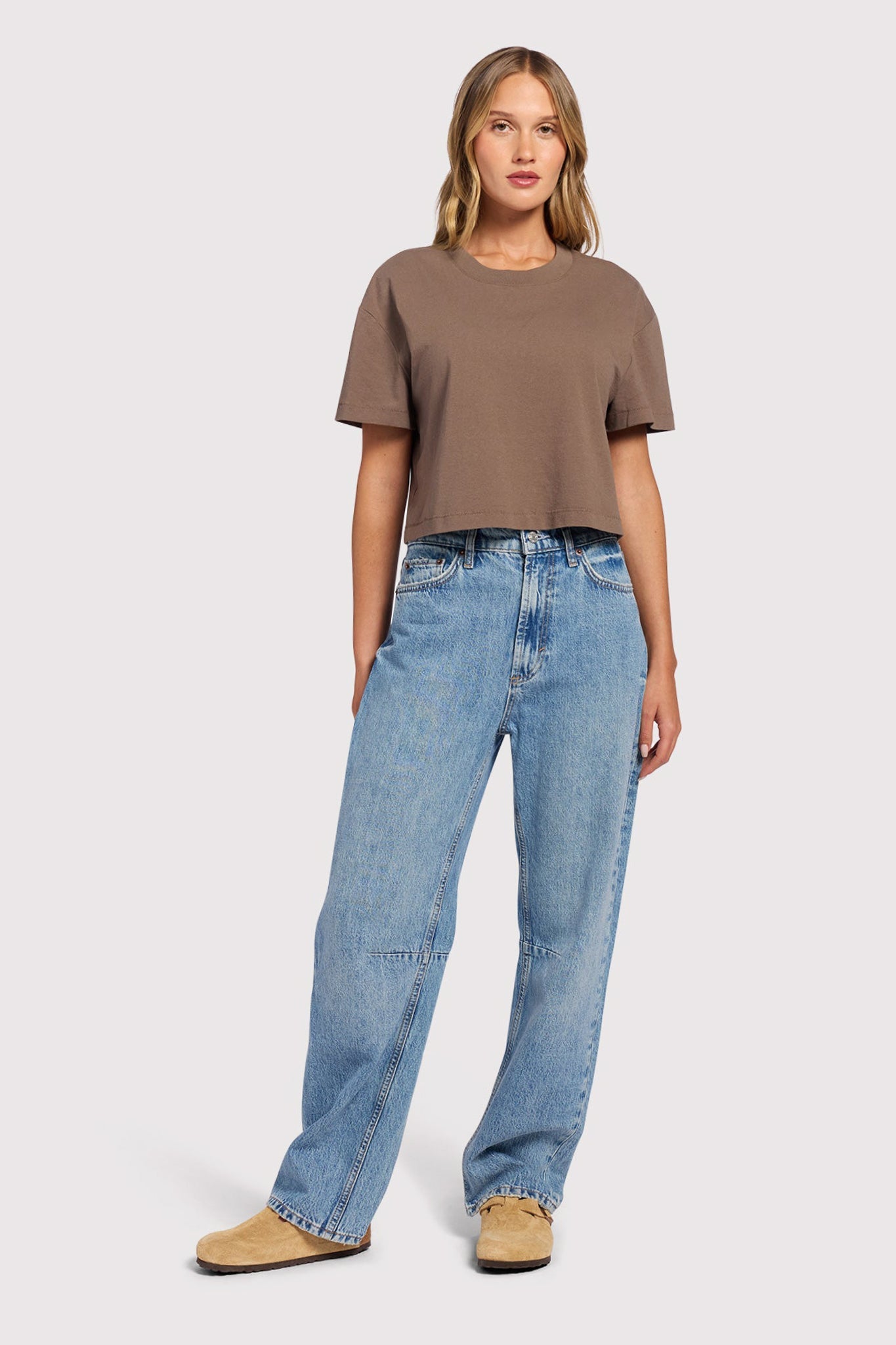 Vintage Cotton Cropped Tee | Mocha