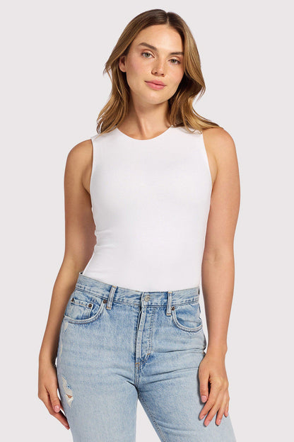 Cotton Stretch Classic Crewneck Tank Bodysuit