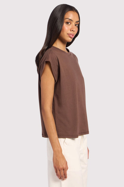 Soft Cotton Muscle Tee | Coffee