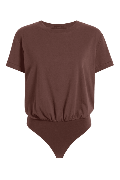Soft Cotton Everyday T-Shirt Bodysuit | Coffee