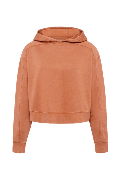Vintage Fleece Cropped Hoodie | Washed Clay