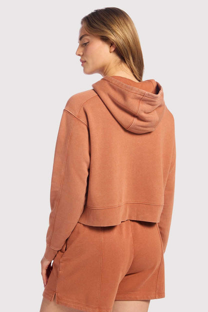 Vintage Fleece Cropped Hoodie | Washed Clay