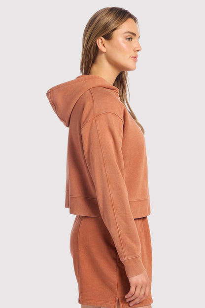 Vintage Fleece Cropped Hoodie | Washed Clay