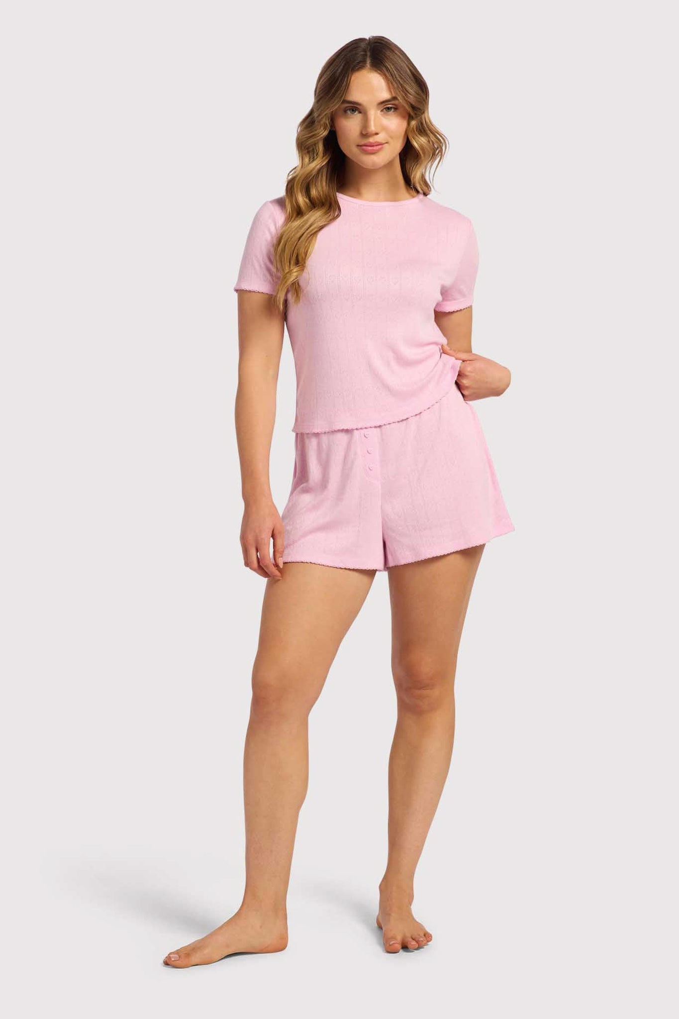 Heart Pointelle Pajama Cheeky Short