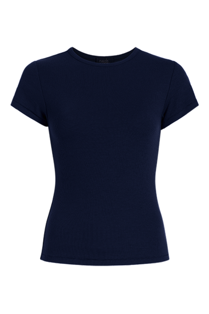 Slinky Rib Tee | Navy