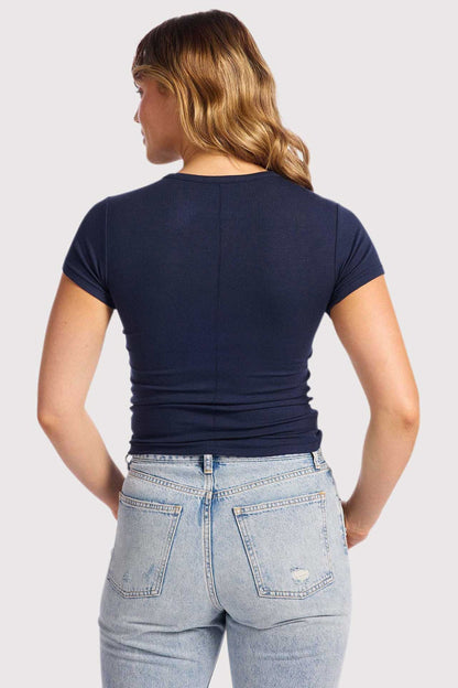 Slinky Rib Tee | Navy