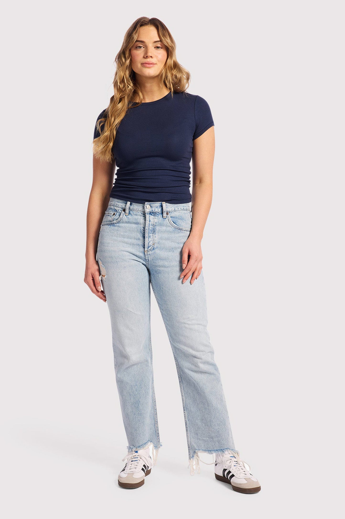 Slinky Rib Tee | Navy