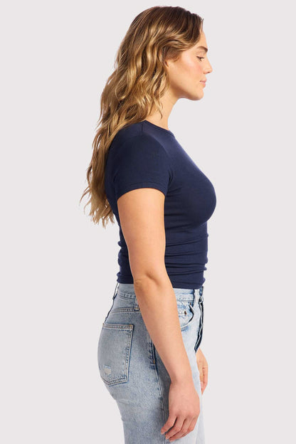 Slinky Rib Tee | Navy
