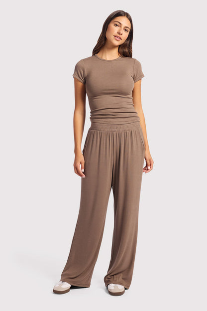 Slinky Rib Lounge Pant | Mocha