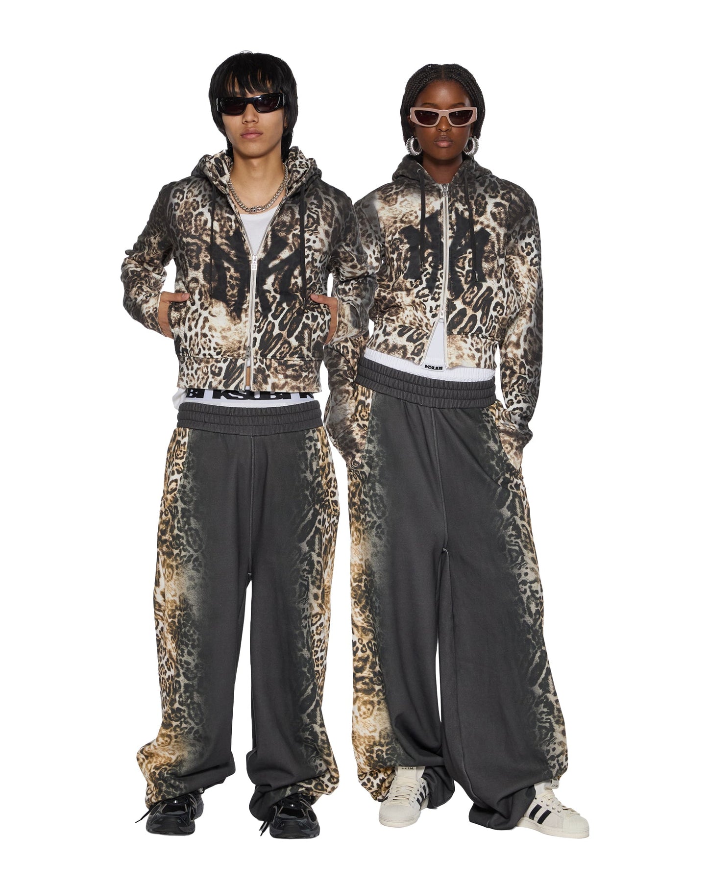 MOWALOLA ZIP HOODIE CHEETAH