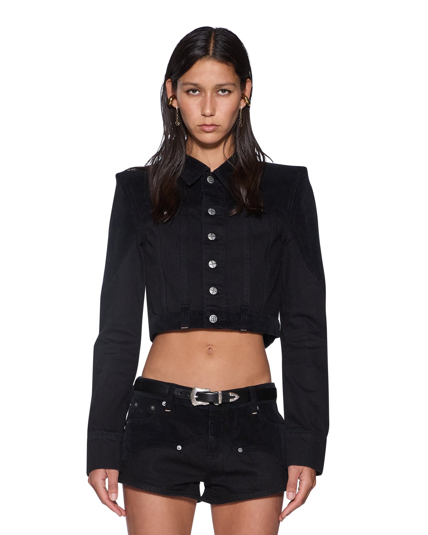 SLIM TRUCKER JACKET SALOON BLACK