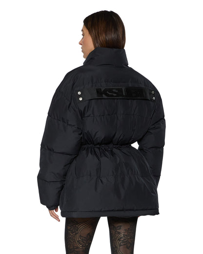 CINCHED PUFFER BLACK