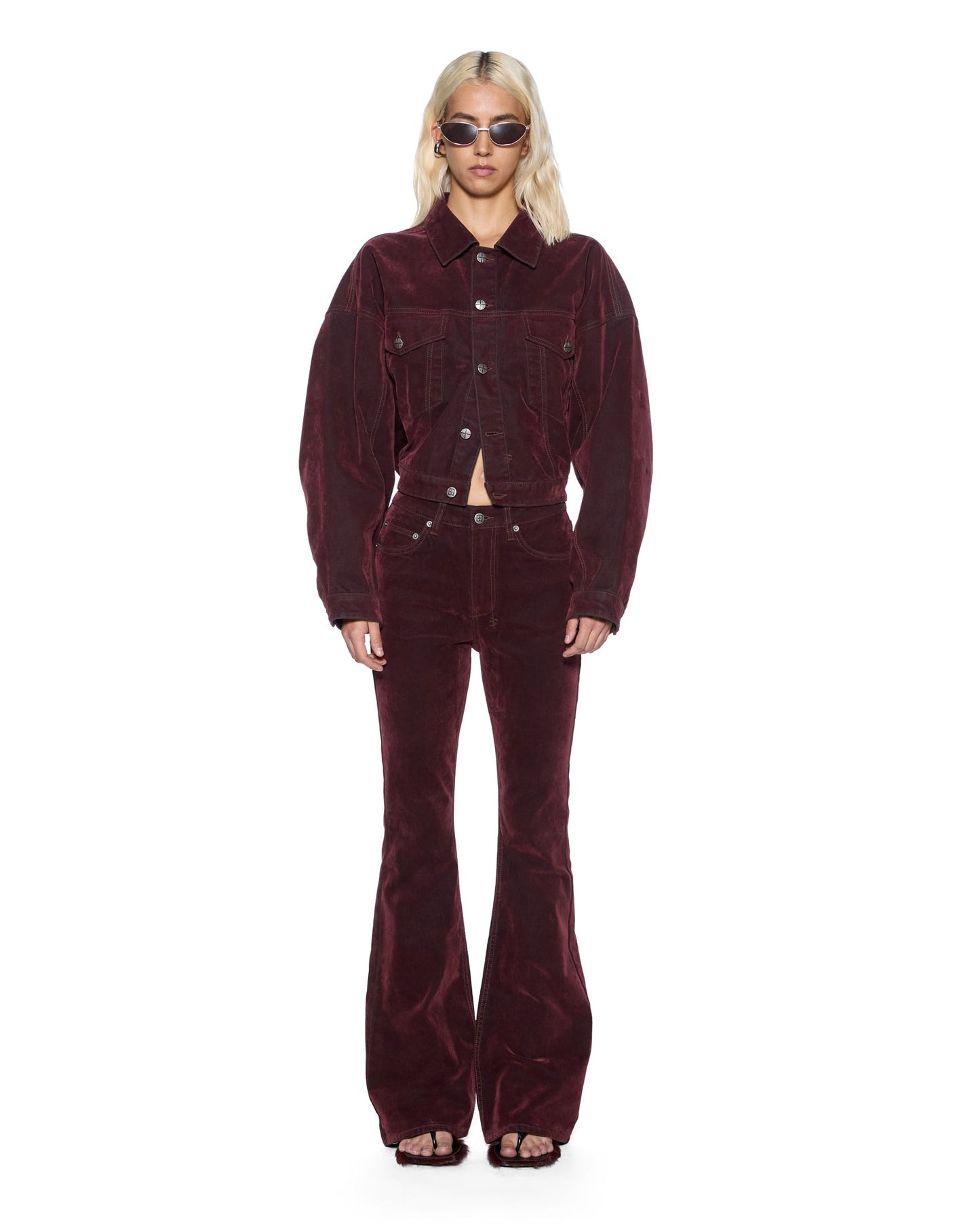 RELAXED TRUCKER JACKET MERLOT