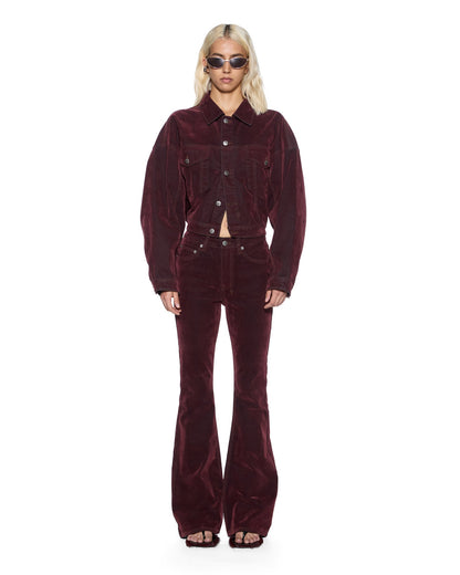 RELAXED TRUCKER JACKET MERLOT