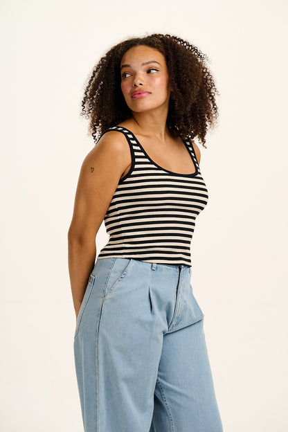Eden - Vest in Black & White Stripe