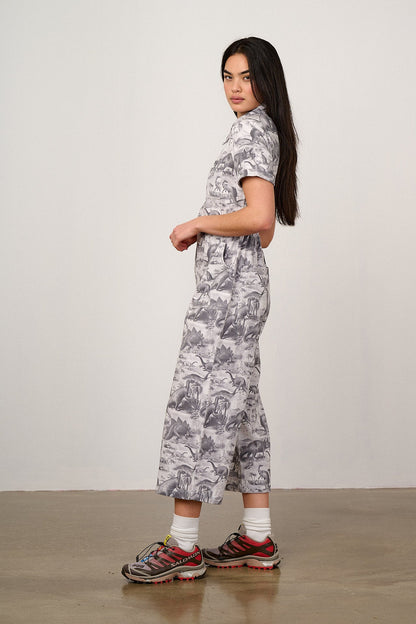 L.E. Ragan - Cotton Jumpsuit in Dinosaurs Natural History Museum & Yak