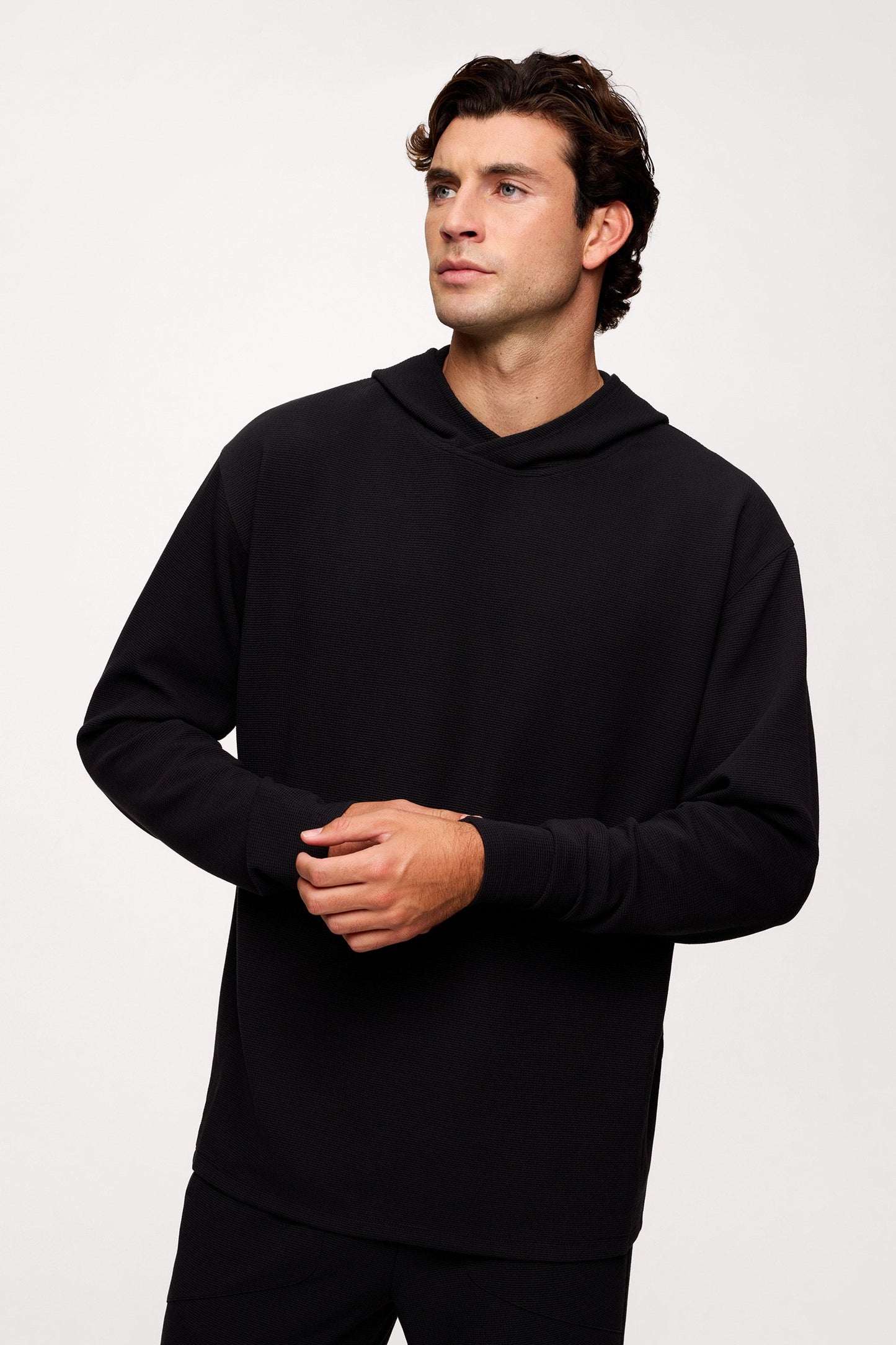 Performance Waffle Hoodie | Black