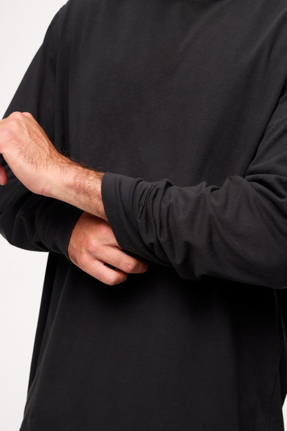 Vintage Cotton Men's Long Sleeve Everyday T-Shirt | Black