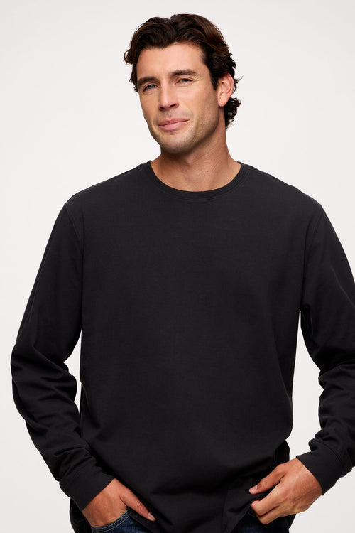 Vintage Cotton Men's Long Sleeve Everyday T-Shirt | Black