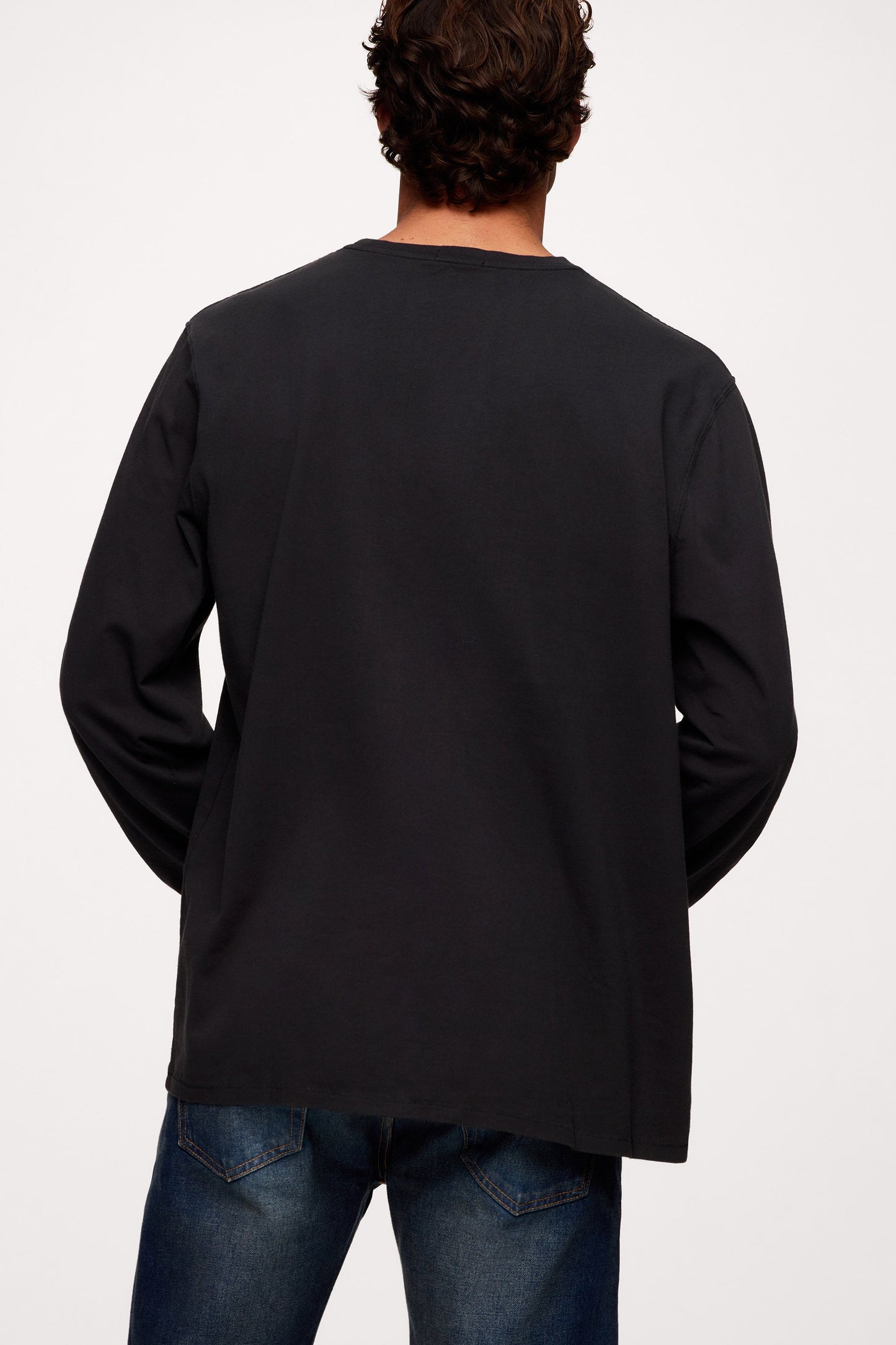 Vintage Cotton Men's Long Sleeve Everyday T-Shirt | Black