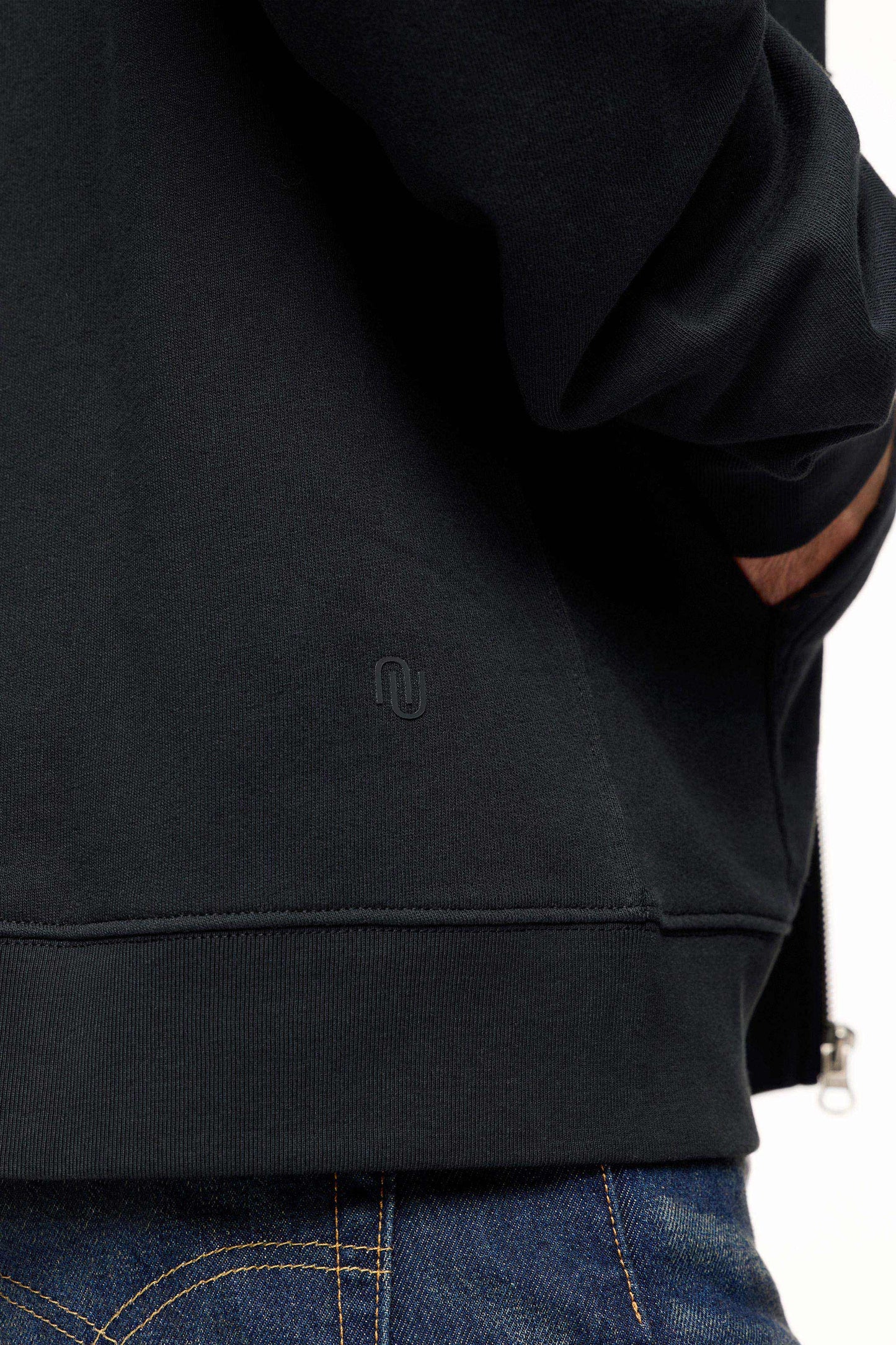Vintage Washed Zip-Up Hoodie | Black