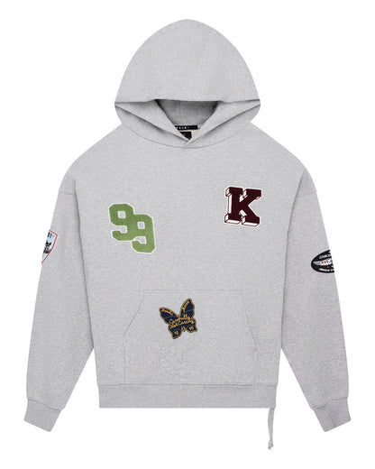 PATCHED EKCESS HOODIE GREY MARLE