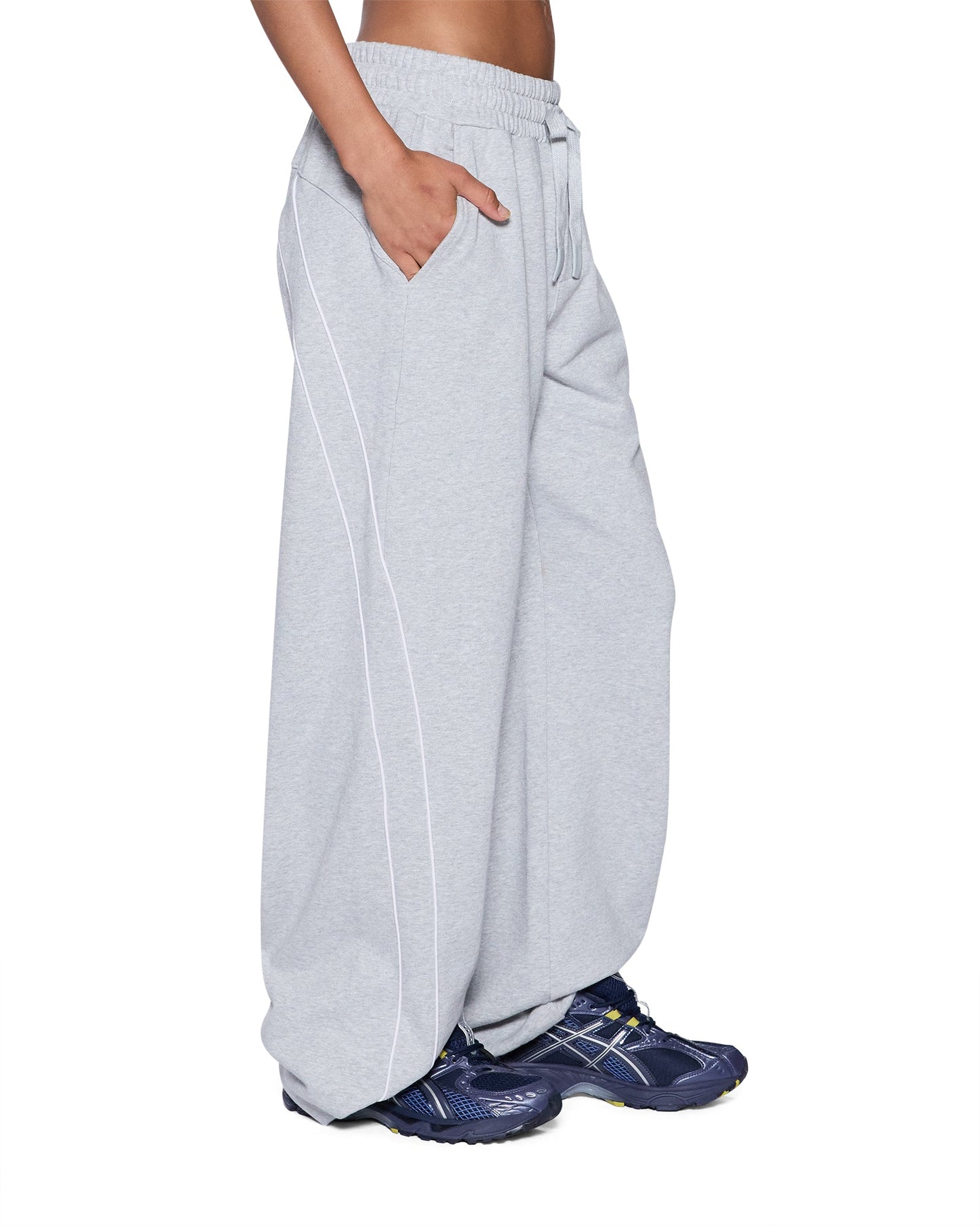 CARTER WIDE TRAKPANT GREY MARLE